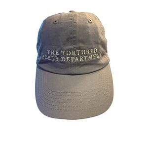 Taylor Swift Tortured Poets Society Gray Embroidered Cap NWOT